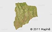 Satellite 3D Map of Lucapa, single color outside