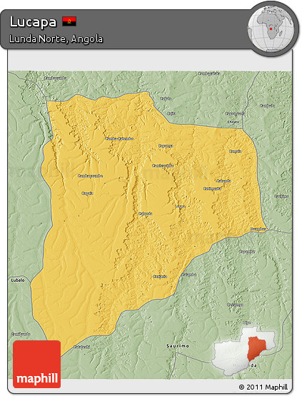 Savanna Style 3D Map of Lucapa