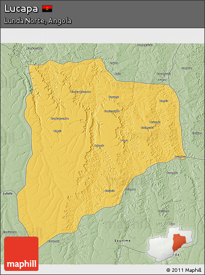 Savanna Style 3D Map of Lucapa