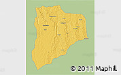 Savanna Style 3D Map of Lucapa, single color outside