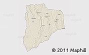 Shaded Relief 3D Map of Lucapa, cropped outside