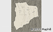 Shaded Relief 3D Map of Lucapa, darken