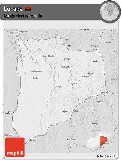 Silver Style 3D Map of Lucapa