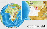 Physical Location Map of Lucapa, highlighted country, within the entire country