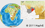 Physical Location Map of Lucapa, highlighted country, highlighted parent region