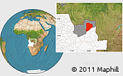 Satellite Location Map of Lucapa, highlighted country, highlighted parent region