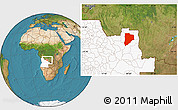 Satellite Location Map of Lucapa, highlighted country