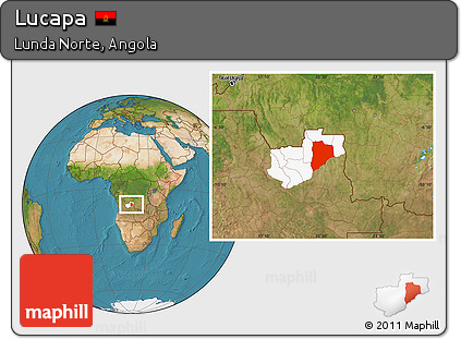 Satellite Location Map of Lucapa, highlighted parent region