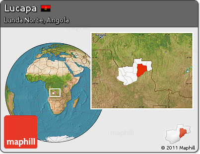 Satellite Location Map of Lucapa, highlighted parent region