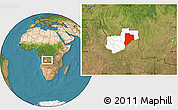 Satellite Location Map of Lucapa, highlighted parent region