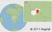 Savanna Style Location Map of Lucapa, highlighted parent region