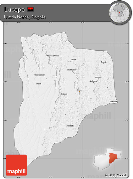 Gray Map of Lucapa, single color outside