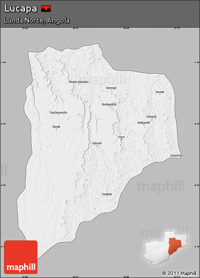Gray Map of Lucapa, single color outside