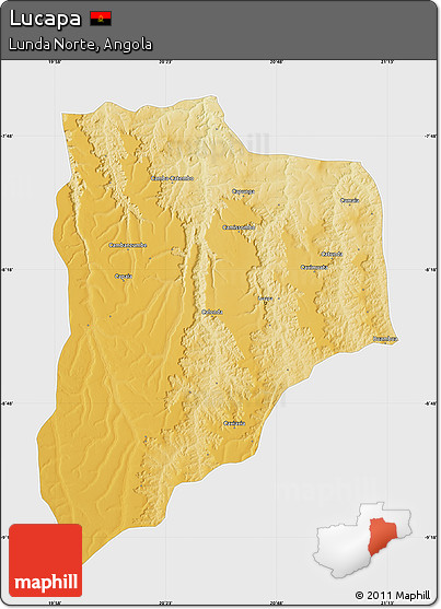 Physical Map of Lucapa, single color outside