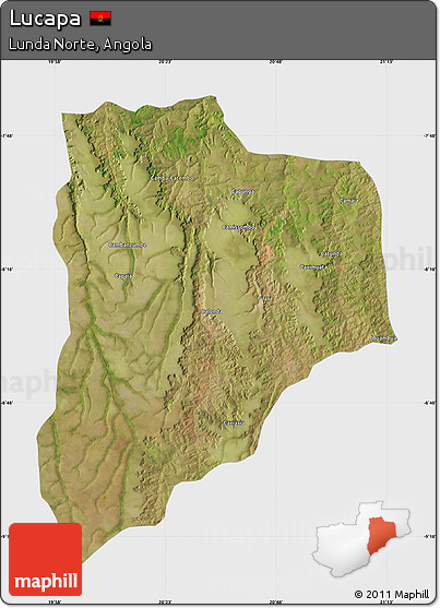 Satellite Map of Lucapa, single color outside