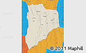 Shaded Relief Map of Lucapa, political outside
