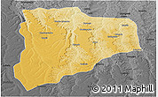 Physical Panoramic Map of Lucapa, darken, desaturated