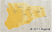 Physical Panoramic Map of Lucapa, lighten, semi-desaturated