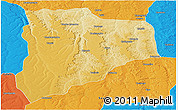 Physical Panoramic Map of Lucapa, political outside