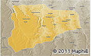 Physical Panoramic Map of Lucapa, semi-desaturated