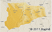 Physical Panoramic Map of Lucapa, shaded relief outside