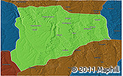 Political Panoramic Map of Lucapa, darken