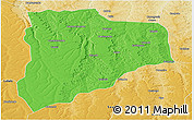 Political Panoramic Map of Lucapa, physical outside