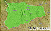 Political Panoramic Map of Lucapa, satellite outside