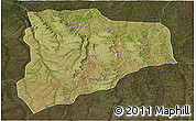Satellite Panoramic Map of Lucapa, darken