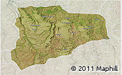Satellite Panoramic Map of Lucapa, lighten