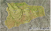 Satellite Panoramic Map of Lucapa, semi-desaturated