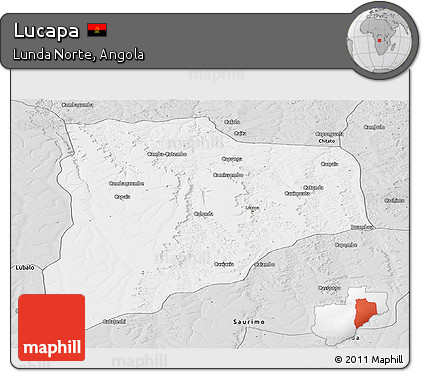 Silver Style Panoramic Map of Lucapa