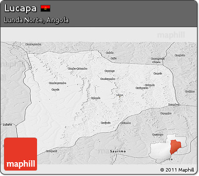 Silver Style Panoramic Map of Lucapa