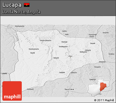 Silver Style Panoramic Map of Lucapa