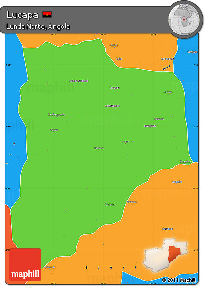 Political Simple Map of Lucapa