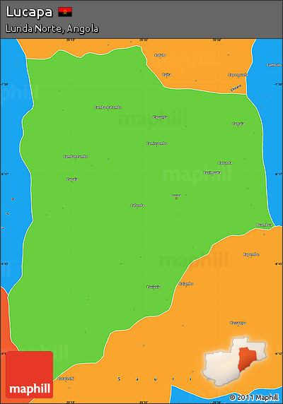 Political Simple Map of Lucapa