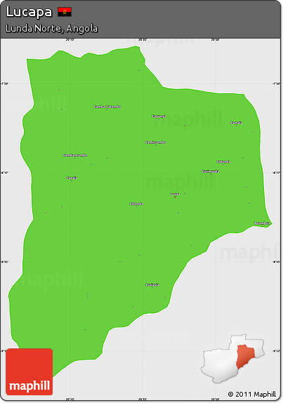 Political Simple Map of Lucapa, single color outside