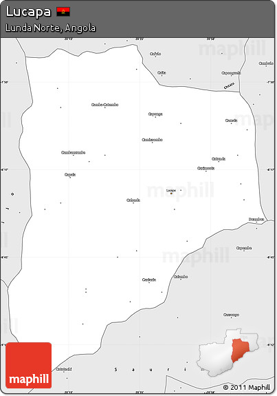 Silver Style Simple Map of Lucapa