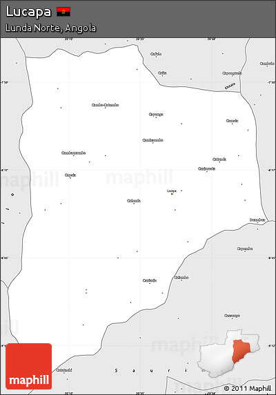 Silver Style Simple Map of Lucapa