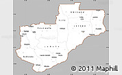 Gray Simple Map of Lunda Norte, cropped outside