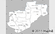 Gray Simple Map of Lunda Norte, single color outside