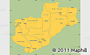 Savanna Style Simple Map of Lunda Norte, single color outside