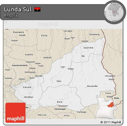 Classic Style 3D Map of Lunda Sul