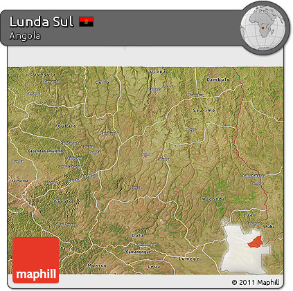 Satellite 3D Map of Lunda Sul