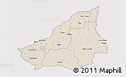 Shaded Relief 3D Map of Lunda Sul, cropped outside