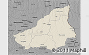 Shaded Relief 3D Map of Lunda Sul, darken, desaturated