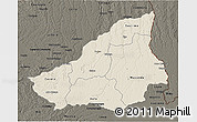 Shaded Relief 3D Map of Lunda Sul, darken