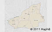 Shaded Relief 3D Map of Lunda Sul, lighten, desaturated