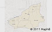 Shaded Relief 3D Map of Lunda Sul, lighten, semi-desaturated