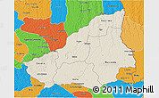 Shaded Relief 3D Map of Lunda Sul, political outside